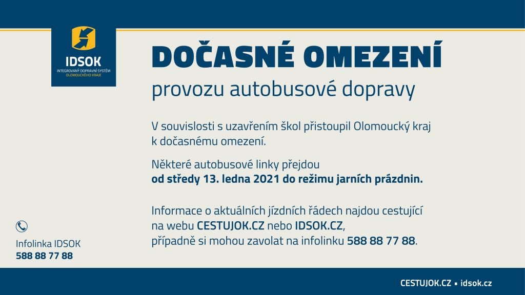 Dočasné omezení autobusové dopravy od 13.1.2021